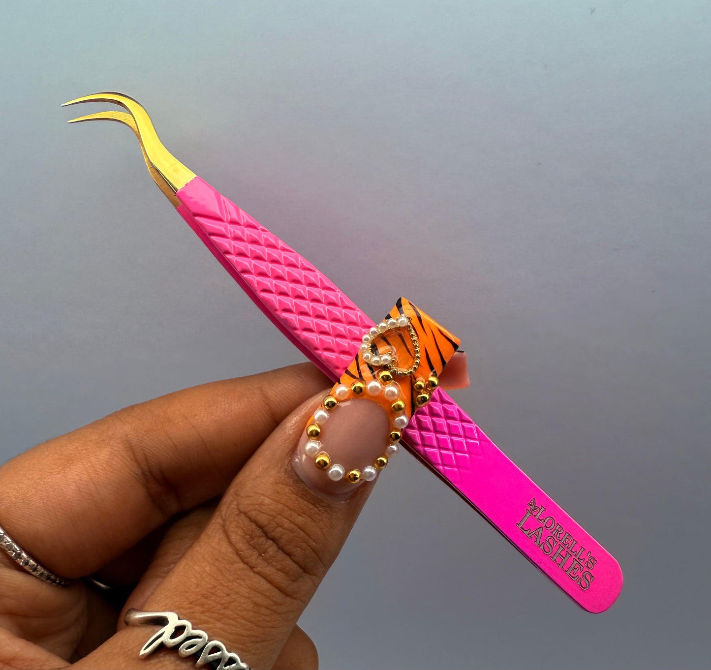 Silver Tip J Curve Tweezers